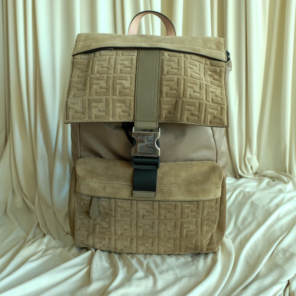 Fendi Fendiness Zaino Backpack - Suede, Leather, Nylon, FF Zucca Embossed